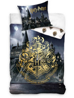 Harry Potter - Golden Hogwartsgrest on Hogwarts Background Duvet Set 160 x 200