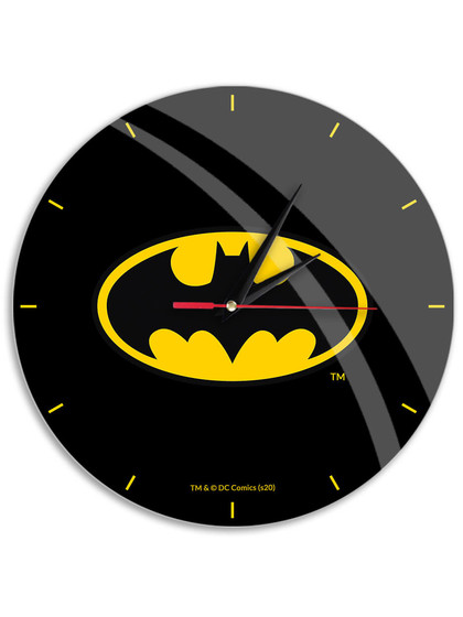 DC Comic - Batman Logo Black Glossy Wall Clock