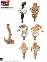 Earthworm Jim - Worm Body & Jim Heads Accessory Pack